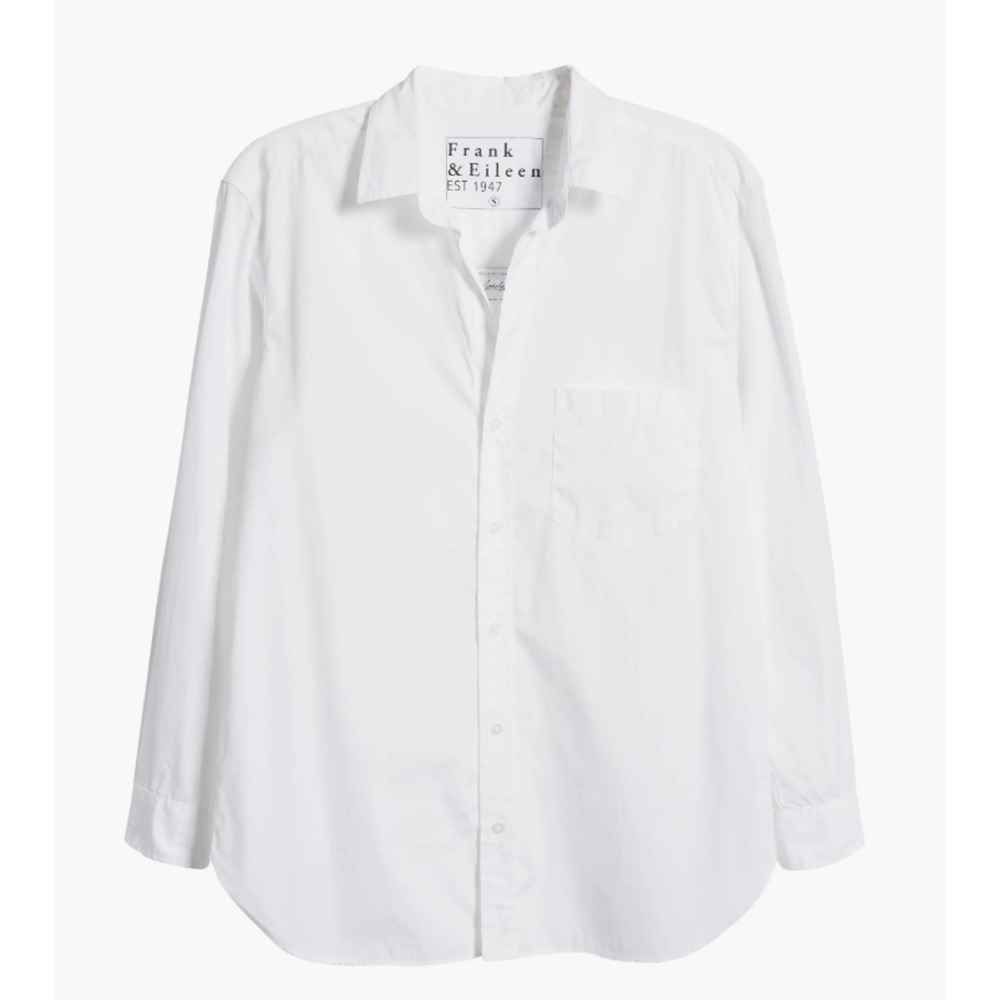 Frank & Eileen Joedy Oversized Boyfriend Button-Up Shirt White Size Medium